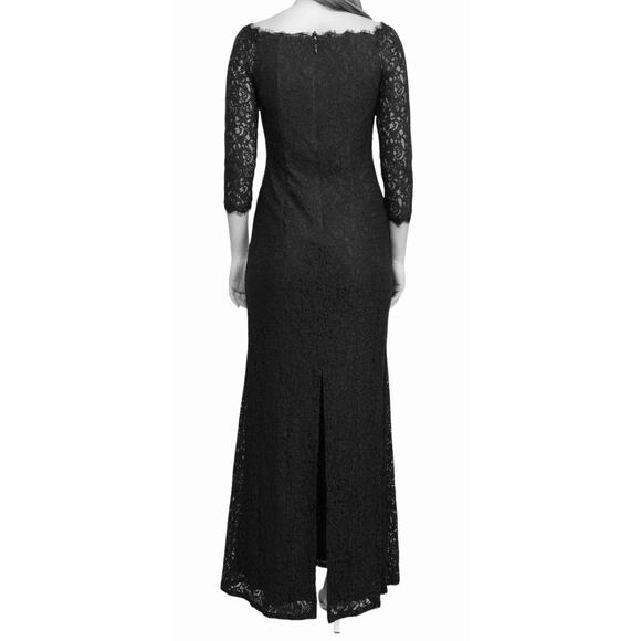 Adrianna Papell Lace Maxi Dress Purple 14 Petite Shortened Wedding Guest Formal - Picture 5 of 13